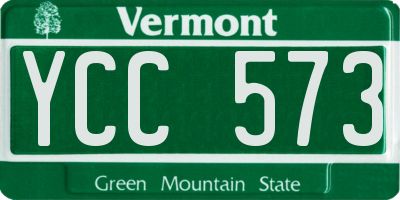 VT license plate YCC573