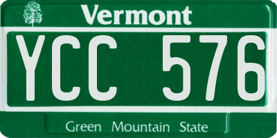 VT license plate YCC576