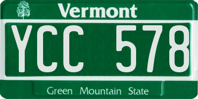 VT license plate YCC578