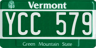 VT license plate YCC579