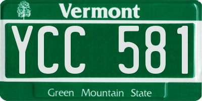 VT license plate YCC581