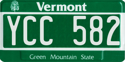 VT license plate YCC582