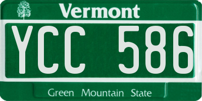 VT license plate YCC586