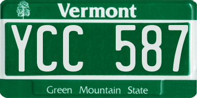 VT license plate YCC587