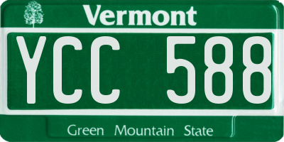 VT license plate YCC588
