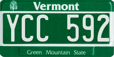 VT license plate YCC592