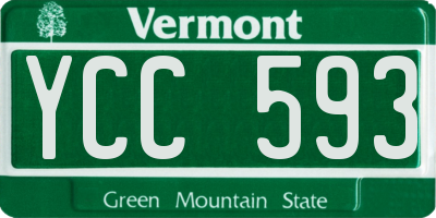 VT license plate YCC593