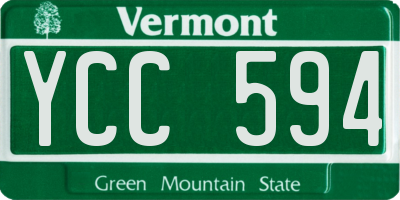 VT license plate YCC594