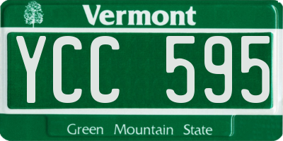 VT license plate YCC595