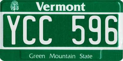 VT license plate YCC596