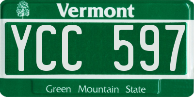 VT license plate YCC597
