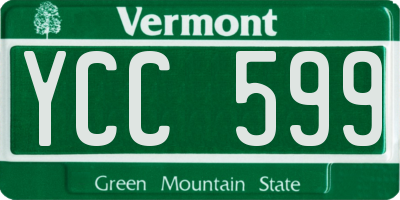 VT license plate YCC599