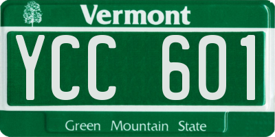 VT license plate YCC601
