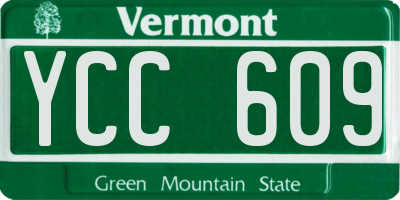 VT license plate YCC609