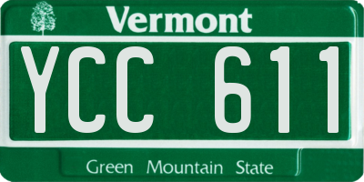VT license plate YCC611