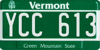 VT license plate YCC613