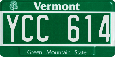 VT license plate YCC614