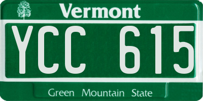 VT license plate YCC615