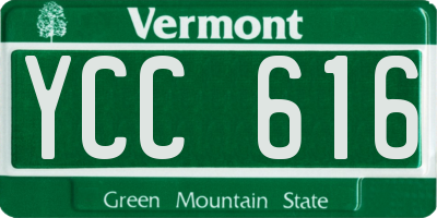 VT license plate YCC616