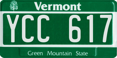 VT license plate YCC617