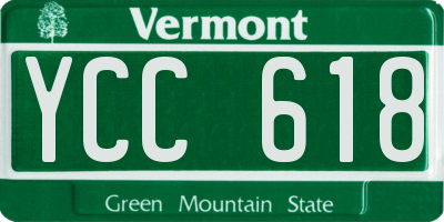VT license plate YCC618