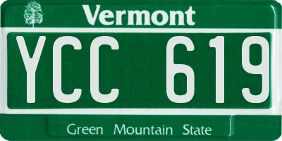 VT license plate YCC619