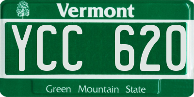 VT license plate YCC620