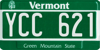 VT license plate YCC621