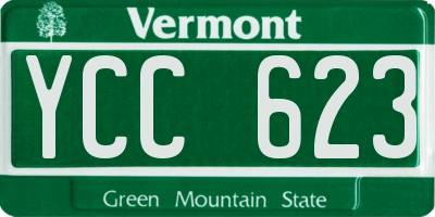 VT license plate YCC623
