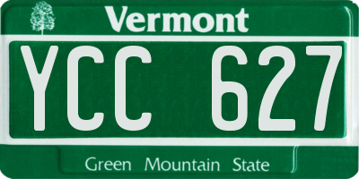 VT license plate YCC627