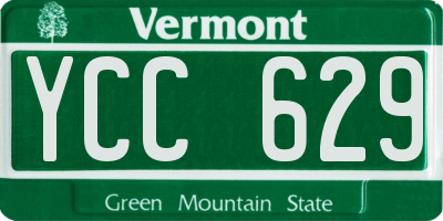 VT license plate YCC629