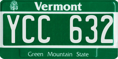 VT license plate YCC632