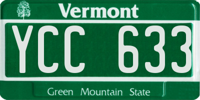 VT license plate YCC633