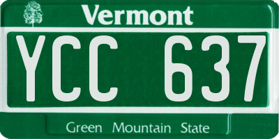 VT license plate YCC637