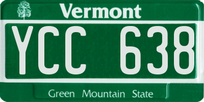 VT license plate YCC638
