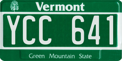 VT license plate YCC641