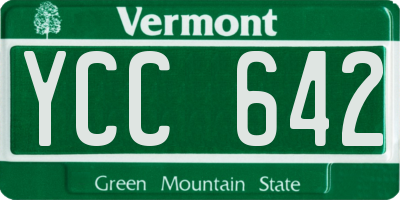 VT license plate YCC642