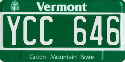 VT license plate YCC646