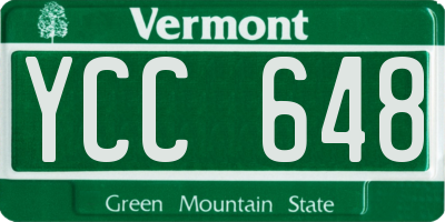 VT license plate YCC648