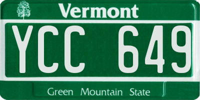 VT license plate YCC649