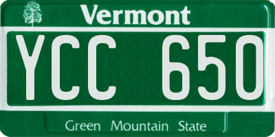 VT license plate YCC650