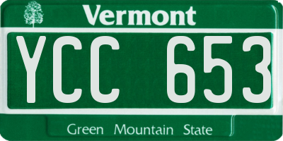 VT license plate YCC653