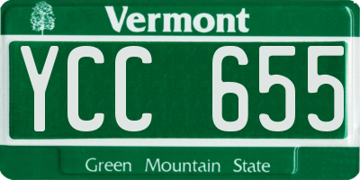 VT license plate YCC655