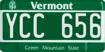 VT license plate YCC656