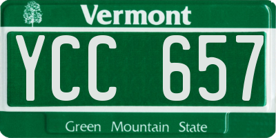 VT license plate YCC657