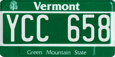 VT license plate YCC658