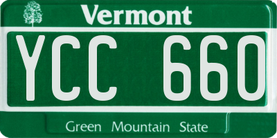 VT license plate YCC660