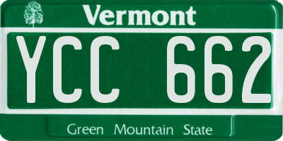 VT license plate YCC662