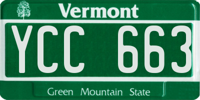 VT license plate YCC663