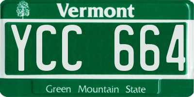 VT license plate YCC664